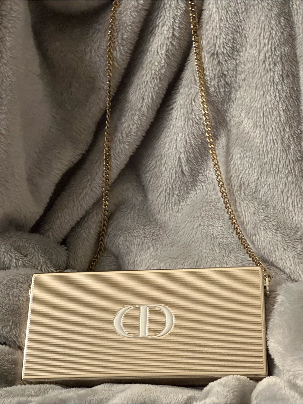 Elegant Cream Chain Crossbody Bag with CD Logo